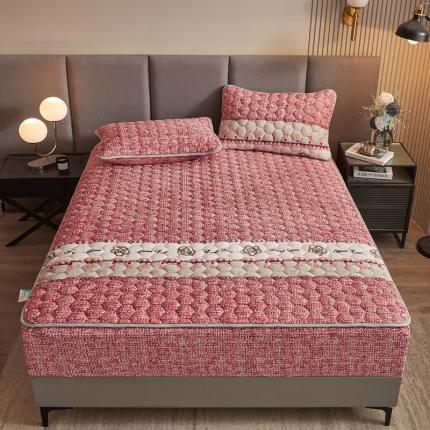 91家纺网 家纺一手货源 找家纺 柔品 2025新款牛奶绒床笠 墨韵风华-豆沙