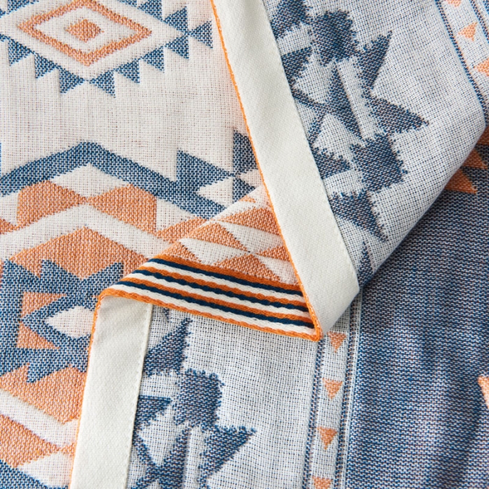 91家纺网 家纺一手货源 找家纺 朴尔  2022年新款波西米亚风全棉四层纱布枕巾一对装 巴洛特