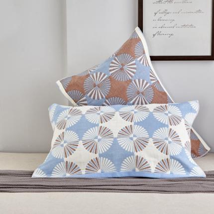 朴尔  2022年新款波西米亚风全棉四层纱布枕巾一对装 布尔乔亚兰