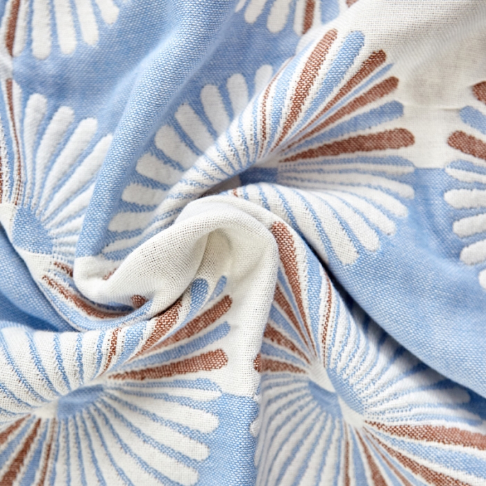 91家纺网 家纺一手货源 找家纺 朴尔  2022年新款波西米亚风全棉四层纱布枕巾一对装 布尔乔亚兰