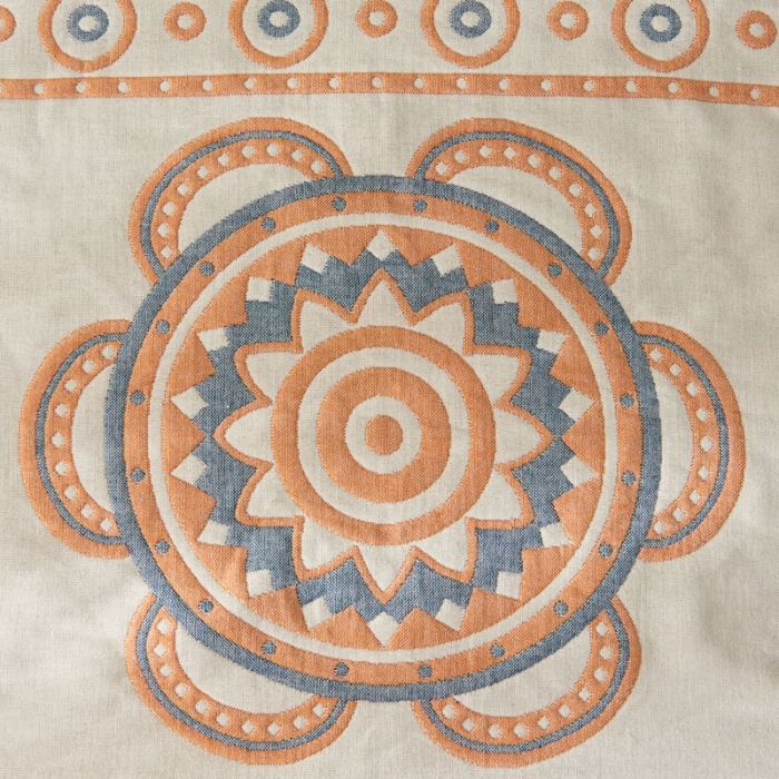 91家纺网 家纺一手货源 找家纺 朴尔  2022年新款波西米亚风全棉四层纱布枕巾一对装 小太阳蓝