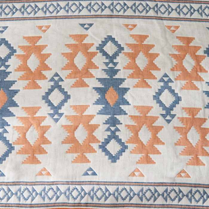 91家纺网 家纺一手货源 找家纺 朴尔  2022年新款波西米亚风全棉四层纱布枕巾一对装 异域风情