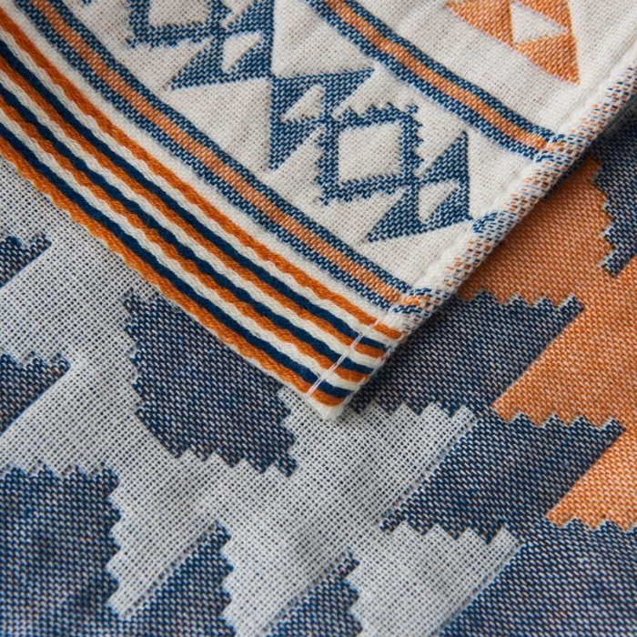 91家纺网 家纺一手货源 找家纺 朴尔  2022年新款波西米亚风全棉四层纱布枕巾一对装 异域风情