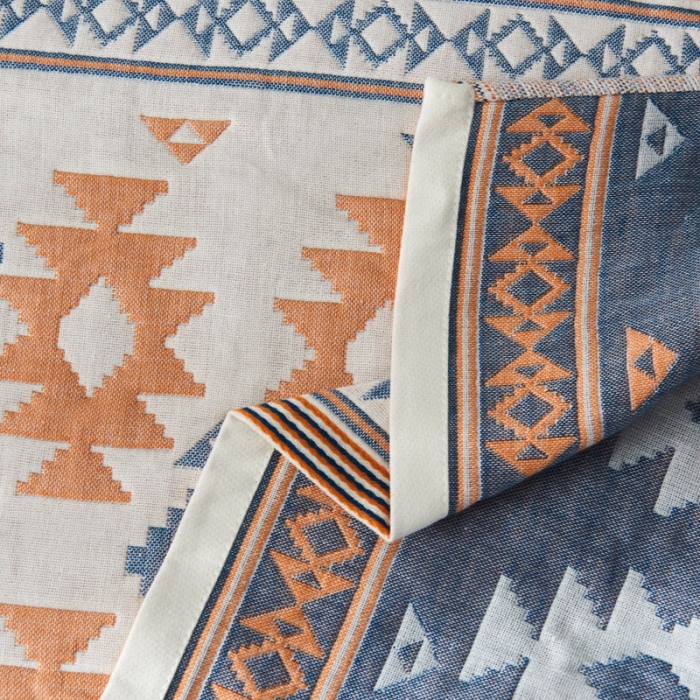 91家纺网 家纺一手货源 找家纺 朴尔  2022年新款波西米亚风全棉四层纱布枕巾一对装 异域风情