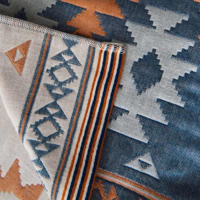 91家纺网 家纺一手货源 找家纺 朴尔  2022年新款波西米亚风全棉四层纱布枕巾一对装 异域风情