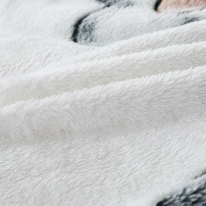 91家纺网 家纺一手货源 找家纺 好艺佳新款240克雪花绒毯法莱绒毯床单加厚毛毯花香四溢