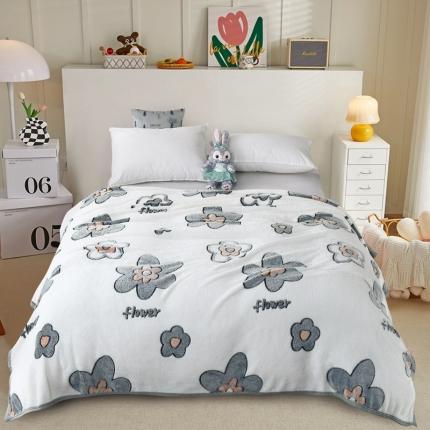 好艺佳新款240克雪花绒毯法莱绒毯床单加厚毛毯花香四溢