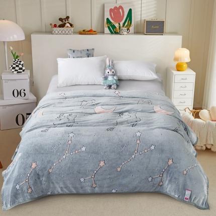 91家纺网 家纺一手货源 找家纺 好艺佳新款240克雪花绒毯法莱绒毯床单加厚毛毯星空奇缘