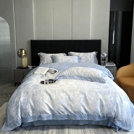 91家纺网 家纺一手货源 找家纺 优悦生活馆 2022新款墨尔本亲肤磨毛四件套 星空蓝