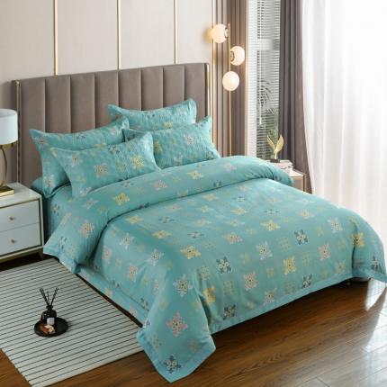 91家纺网 家纺一手货源 找家纺 OL家纺  2022新款全棉阳绒磨毛四件套 时尚风标-兰