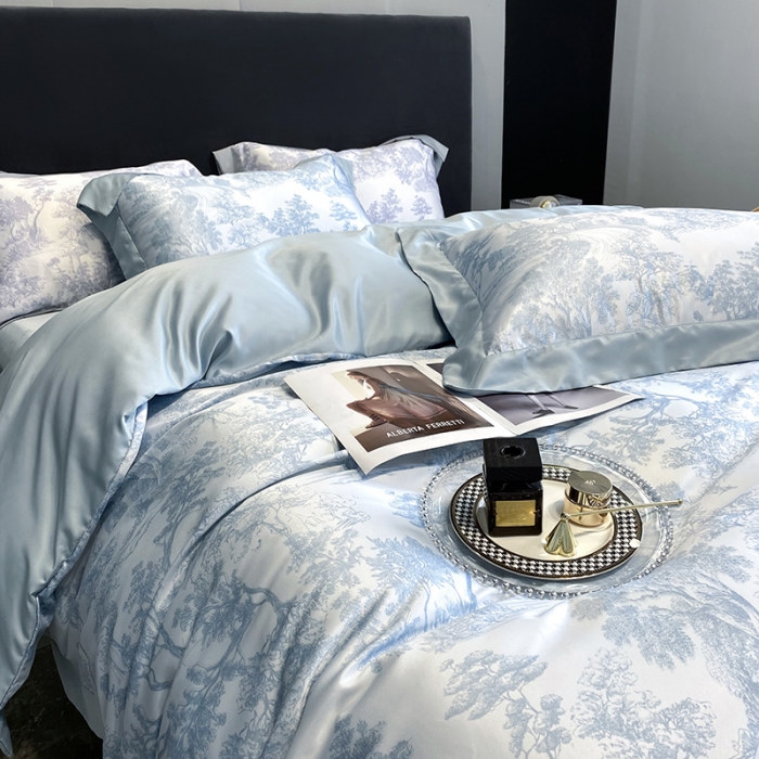 91家纺网 家纺一手货源 找家纺 优悦生活馆 2022新款墨尔本亲肤磨毛四件套 梦幻绿