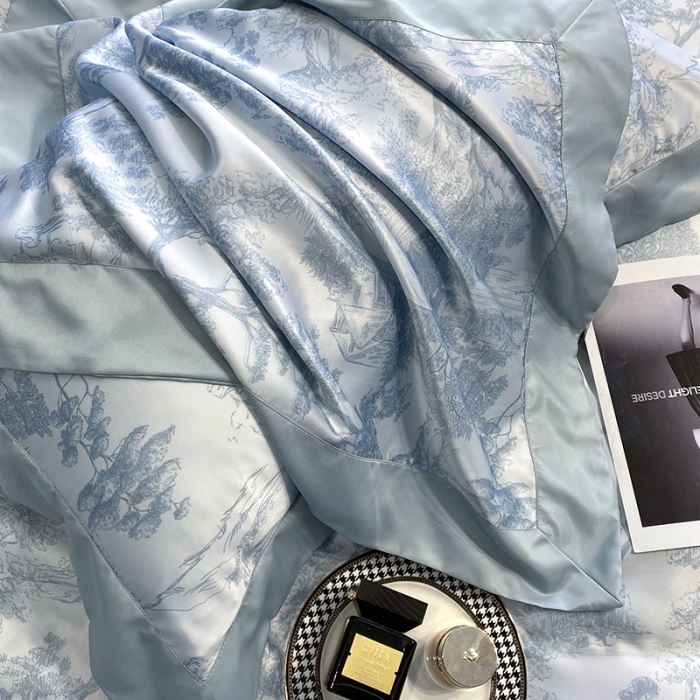 91家纺网 家纺一手货源 找家纺 优悦生活馆 2022新款墨尔本亲肤磨毛四件套 梦幻绿