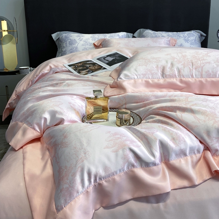 91家纺网 家纺一手货源 找家纺 优悦生活馆 2022新款墨尔本亲肤磨毛四件套 蜜桃粉