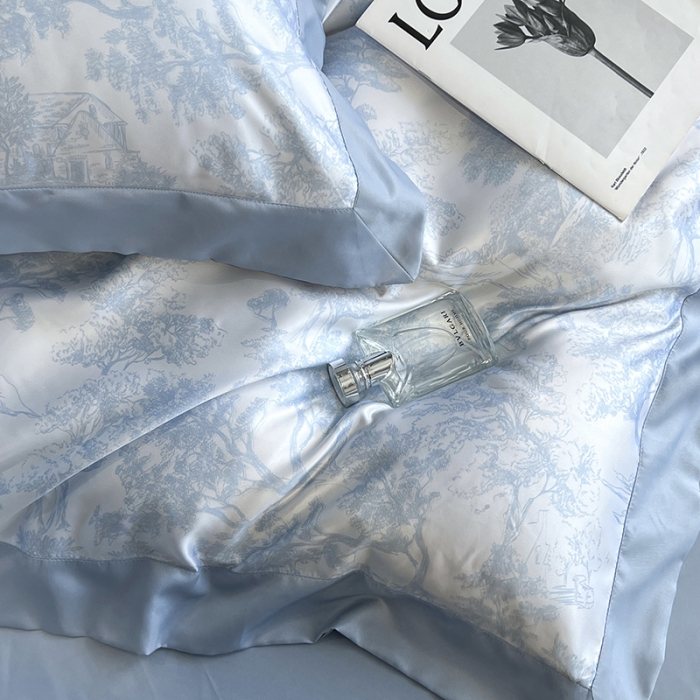 91家纺网 家纺一手货源 找家纺 优悦生活馆 2022新款墨尔本亲肤磨毛四件套 星空蓝