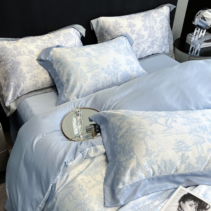 91家纺网 家纺一手货源 找家纺 优悦生活馆 2022新款墨尔本亲肤磨毛四件套 星空蓝