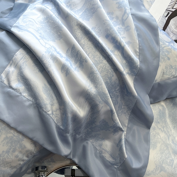 91家纺网 家纺一手货源 找家纺 优悦生活馆 2022新款墨尔本亲肤磨毛四件套 星空蓝