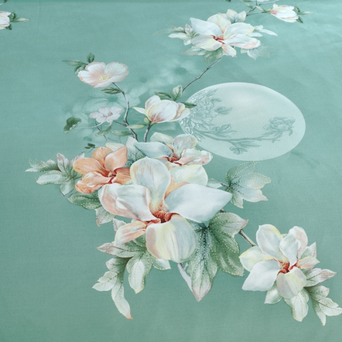 91家纺网 家纺一手货源 找家纺 OL家纺  2022新款全棉阳绒磨毛四件套 月影花香