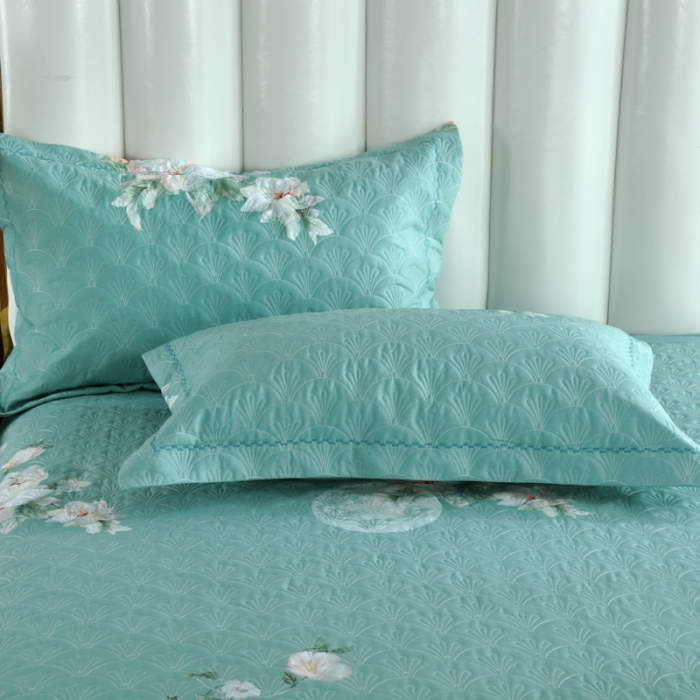 91家纺网 家纺一手货源 找家纺 OL家纺  2022新款全棉阳绒磨毛四件套 月影花香