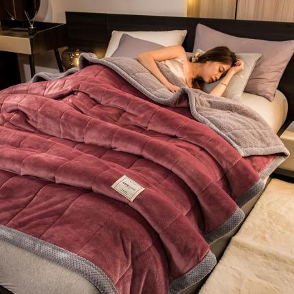 91家纺网 家纺一手货源 找家纺 （总) 慕木 2025新款三层牛奶绒夹棉毛毯被（可供跨境外贸抽空爆款首选）