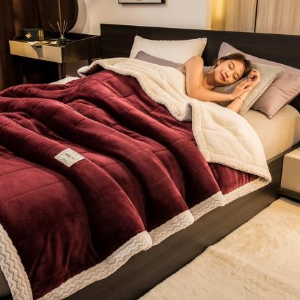 91家纺网 家纺一手货源 找家纺 （总) 慕木 2025新款三层牛奶绒夹棉毛毯被（可供跨境外贸抽空爆款首选）