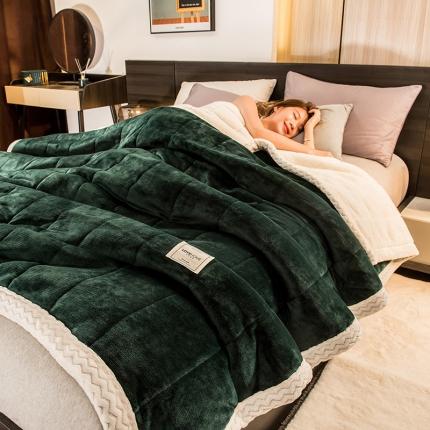 91家纺网 家纺一手货源 找家纺 （总) 慕木 2025新款三层牛奶绒夹棉毛毯被（可供跨境外贸抽空爆款首选）