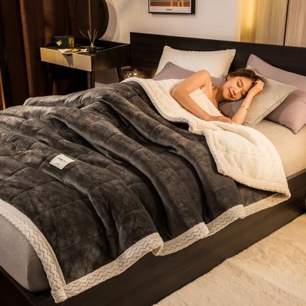 91家纺网 家纺一手货源 找家纺 （总) 慕木 2025新款三层牛奶绒夹棉毛毯被（可供跨境外贸抽空爆款首选）