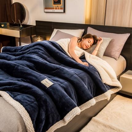 91家纺网 家纺一手货源 找家纺 （总) 慕木 2025新款三层牛奶绒夹棉毛毯被（可供跨境外贸抽空爆款首选）