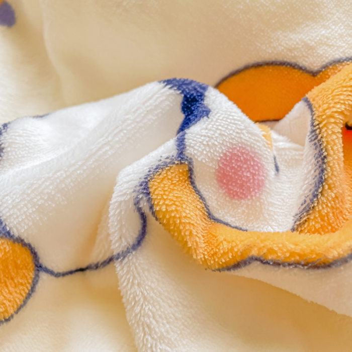 91家纺网 家纺一手货源 找家纺 沐慕  2022新款牛奶绒拼羊羔绒毛毯 萌萌鸭