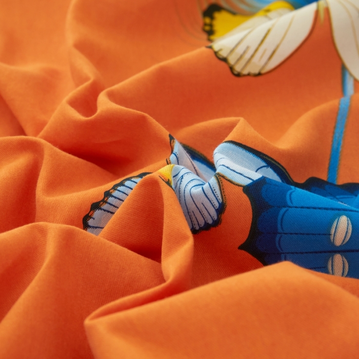 91家纺网 家纺一手货源 找家纺 金纱玉纺2022新款全棉生态大版磨毛四件套仙香花谷-桔