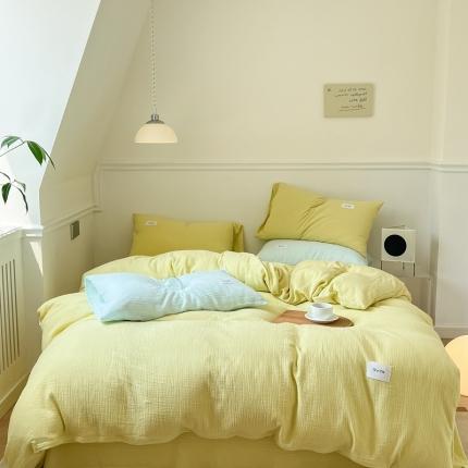 91家纺网 家纺一手货源 找家纺 （总）山舍家居 2022新款双层纱布四件套