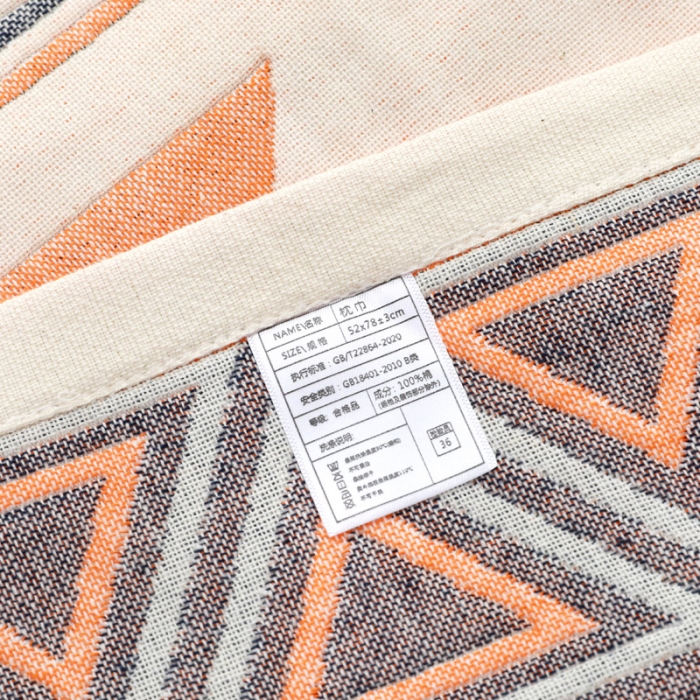 91家纺网 家纺一手货源 找家纺 朴尔 2022年波西米亚风优棉三层纱布枕巾一对装 莱茵情调黄