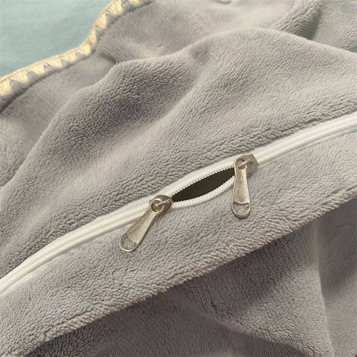 91家纺网 家纺一手货源 找家纺 眠帛家居 2022新款牛奶绒贝壳边四件套 繁星蓝-灰