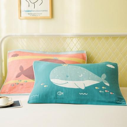 91家纺网 家纺一手货源 找家纺 （总）朴尔 2022新款卡通风格全棉四层纱布枕巾（一对装）