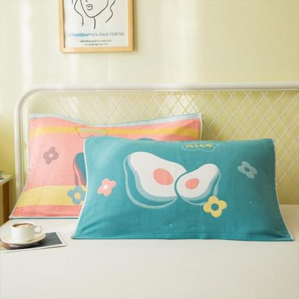 91家纺网 家纺一手货源 找家纺 （总）朴尔 2022新款卡通风格全棉四层纱布枕巾（一对装）