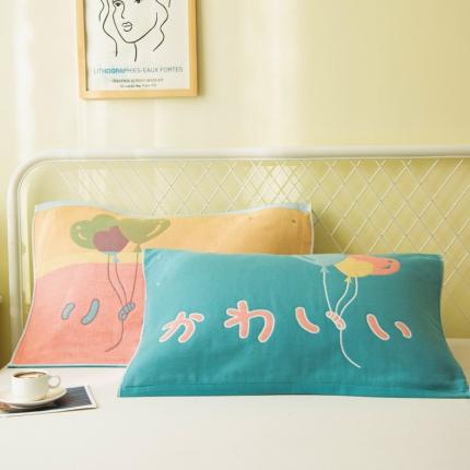 91家纺网 家纺一手货源 找家纺 （总）朴尔 2022新款卡通风格全棉四层纱布枕巾（一对装）