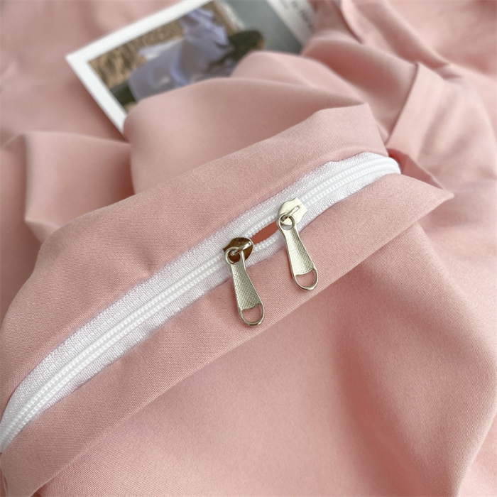 91家纺网 家纺一手货源 找家纺 眠帛 2022新款水洗棉混搭四件套 豆沙