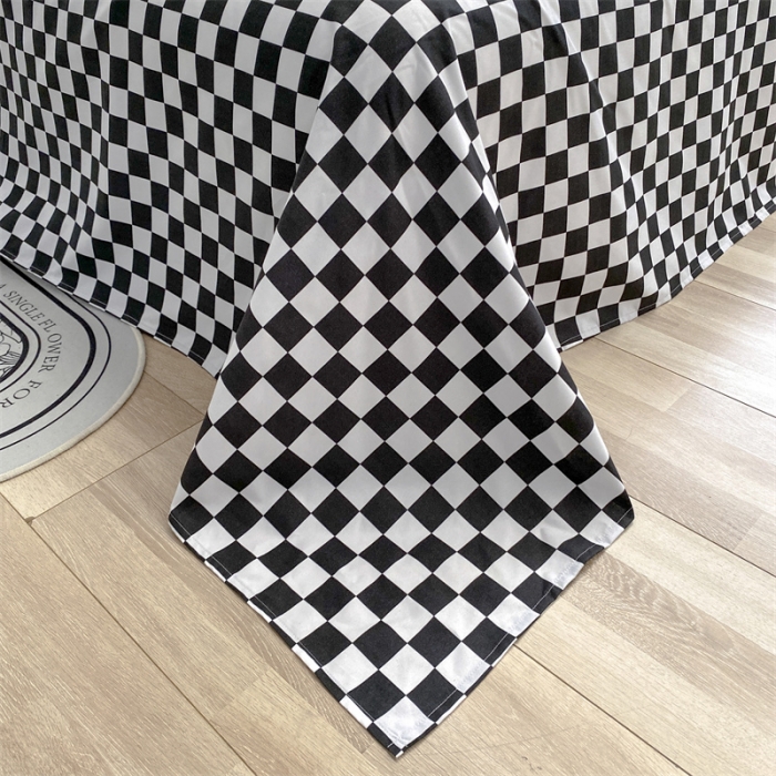 91家纺网 家纺一手货源 找家纺 眠帛 2022新款水洗棉混搭四件套 繁星蓝