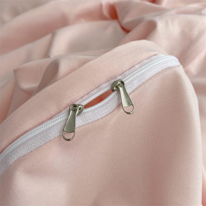 91家纺网 家纺一手货源 找家纺 眠帛 2022新款水洗棉混搭四件套 奶油粉