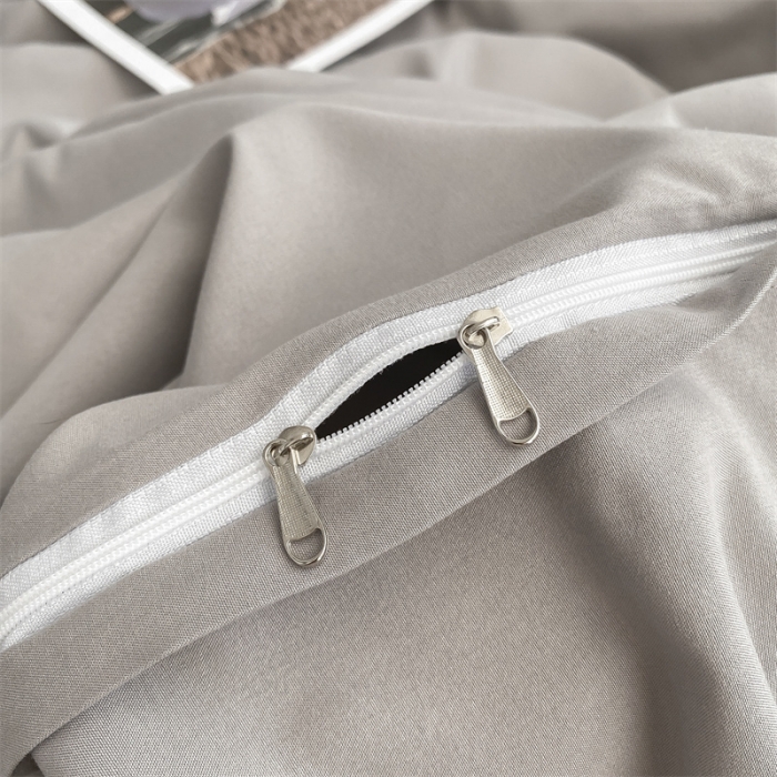 91家纺网 家纺一手货源 找家纺 眠帛 2022新款水洗棉混搭四件套 浅灰