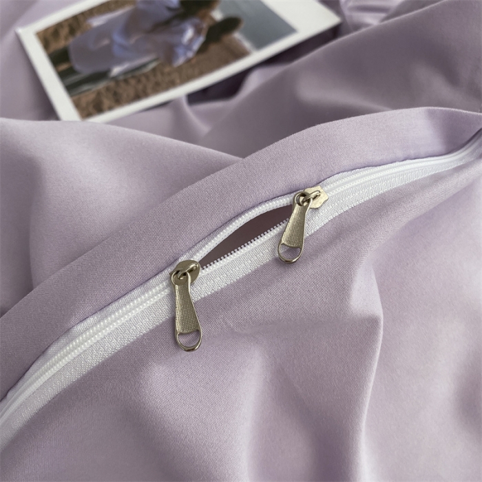 91家纺网 家纺一手货源 找家纺 眠帛 2022新款水洗棉混搭四件套 浅紫