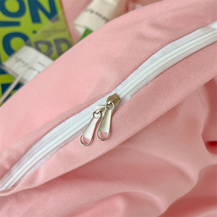 91家纺网 家纺一手货源 找家纺 眠帛 2022新款水洗棉混搭学生床三件套 豆沙