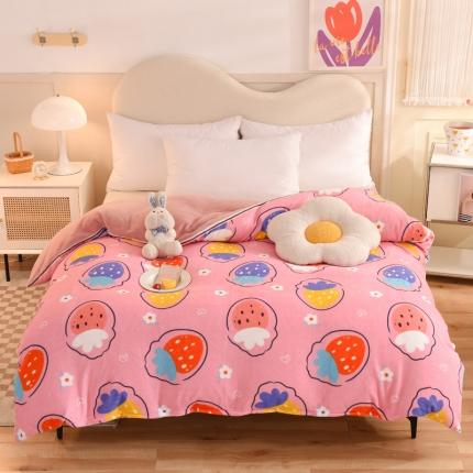 91家纺网 家纺一手货源 找家纺 （总）甜之梦家纺2025牛奶绒印花系列单品被套可定制任何尺寸