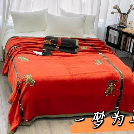91家纺网 家纺一手货源 找家纺 缔缦 22新款More design AB版复合毛毯 以梦为马