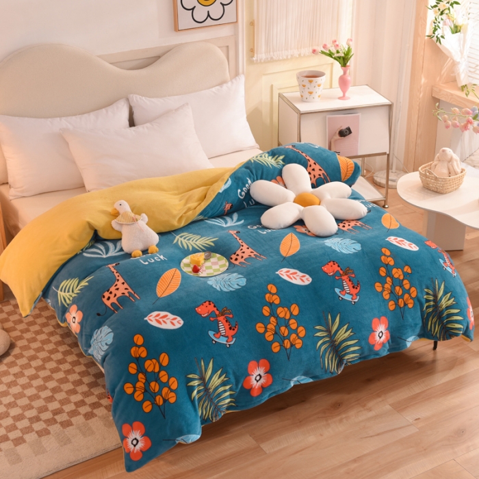 91家纺网 家纺一手货源 找家纺 （总）甜之梦家纺2025牛奶绒印花系列单品被套可定制任何尺寸