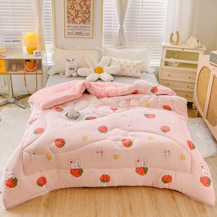 91家纺网 家纺一手货源 找家纺 （总）2022新款直播爆款水洗棉印花小花边春秋被冬被