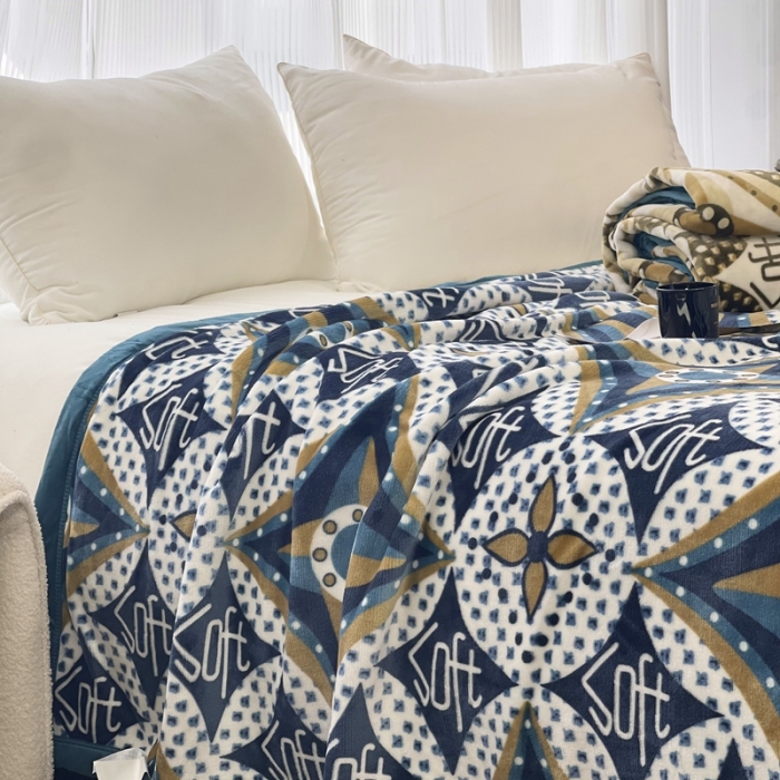 91家纺网 家纺一手货源 找家纺 缔缦 22新款More design AB版复合毛毯 格纳