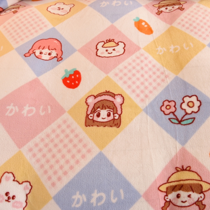 91家纺网 家纺一手货源 找家纺 甜之梦家纺 2025新款印花牛奶绒单品被套可定制任何尺寸诗雨恋人