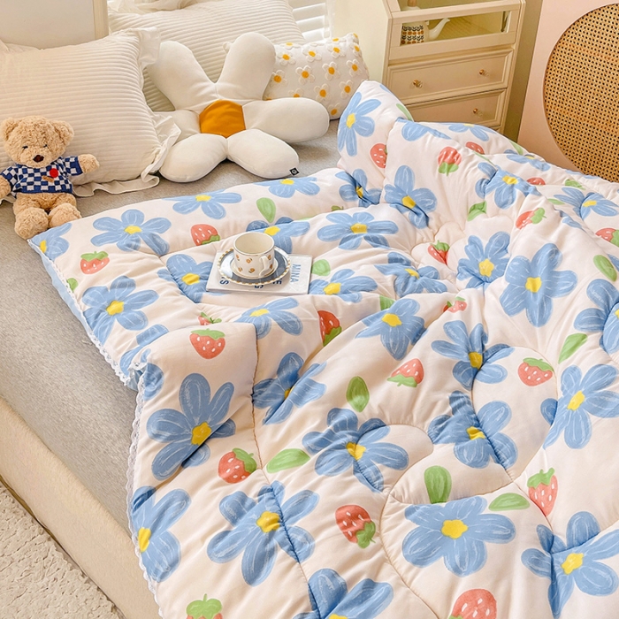 91家纺网 家纺一手货源 找家纺 （总）2022新款直播爆款水洗棉印花小花边春秋被冬被