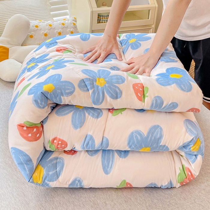 91家纺网 家纺一手货源 找家纺 （总）2022新款直播爆款水洗棉印花小花边春秋被冬被