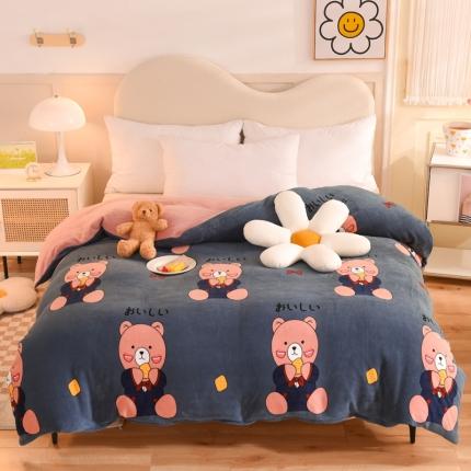 甜之梦家纺2025新款印花牛奶绒单品被套可定制任何尺寸 雪花熊